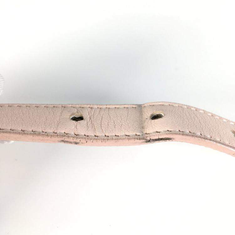 Pre Owned Dior Small Smooth Beige Calfskin Studded Diorama Flap Bag