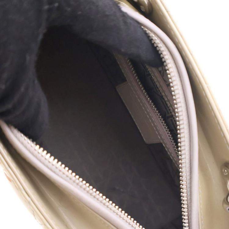 مملوكة مسبقًا Dior Medium Beige Cannage Patent Lady Dior