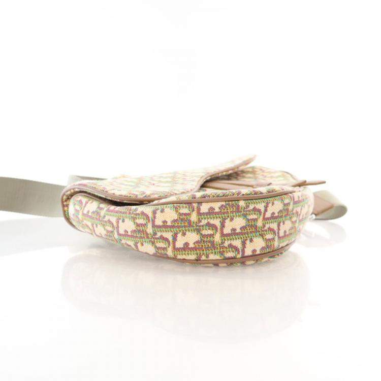 Pre Owned Dior Medium Jacquard Oblique Saddle Bag