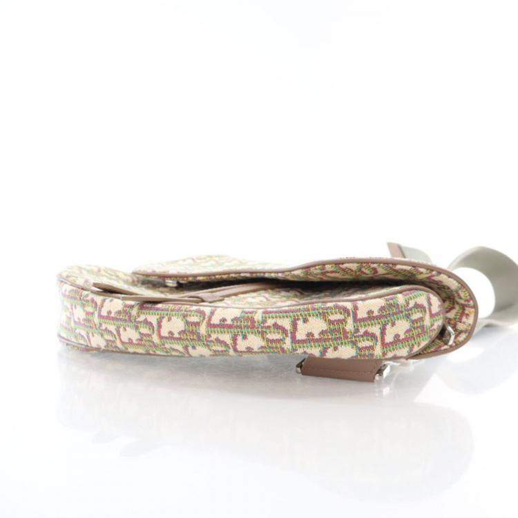 Pre Owned Dior Medium Jacquard Oblique Saddle Bag
