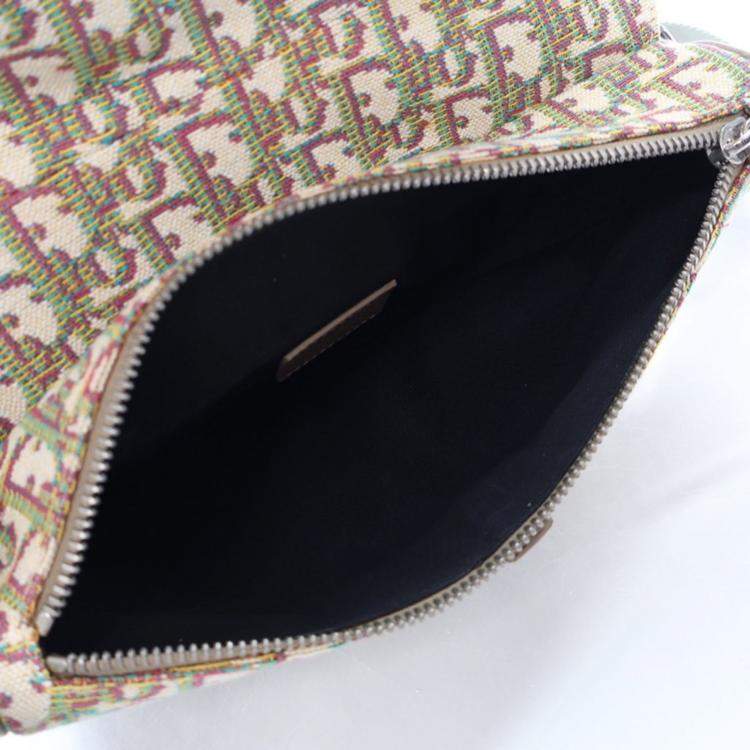 Pre Owned Dior Medium Jacquard Oblique Saddle Bag
