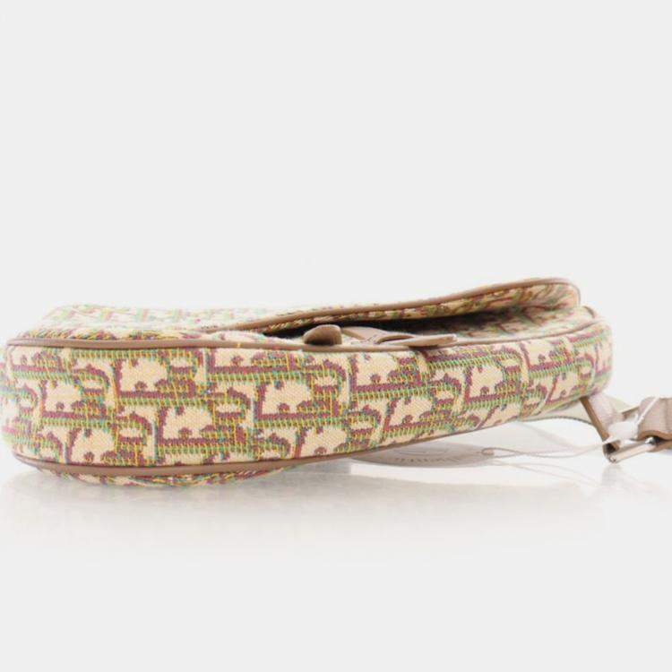 Pre Owned Dior Medium Jacquard Oblique Saddle Bag
