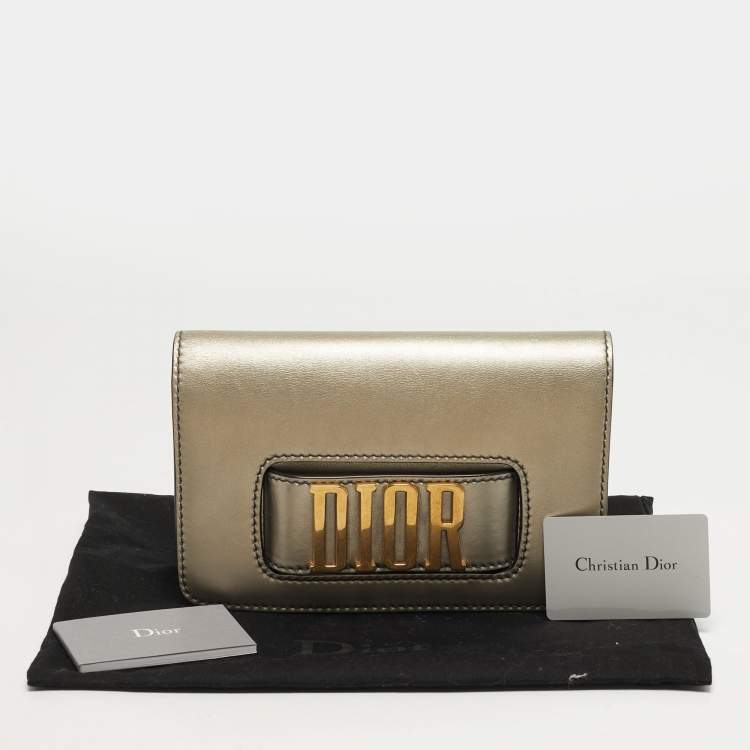 Pre Owned Dior Diorevolution Metallic Leather Flap Clutch