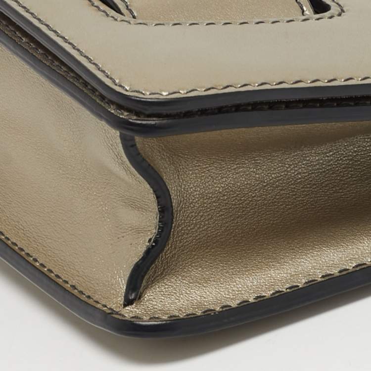 Pre Owned Dior Diorevolution Metallic Leather Flap Clutch