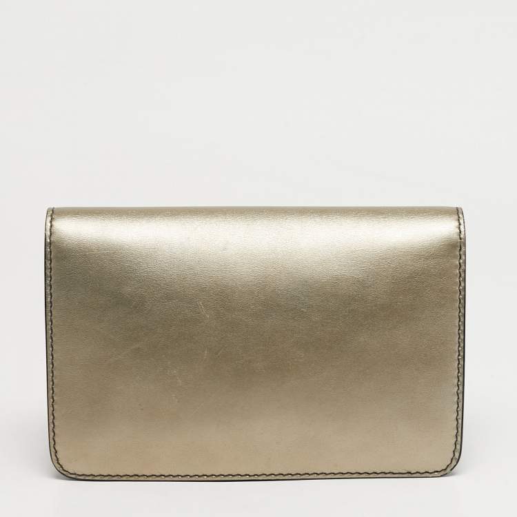 Pre Owned Dior Diorevolution Metallic Leather Flap Clutch
