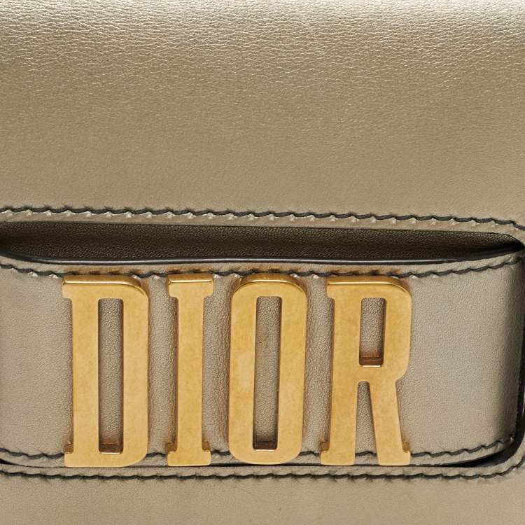 Pre Owned Dior Diorevolution Metallic Leather Flap Clutch