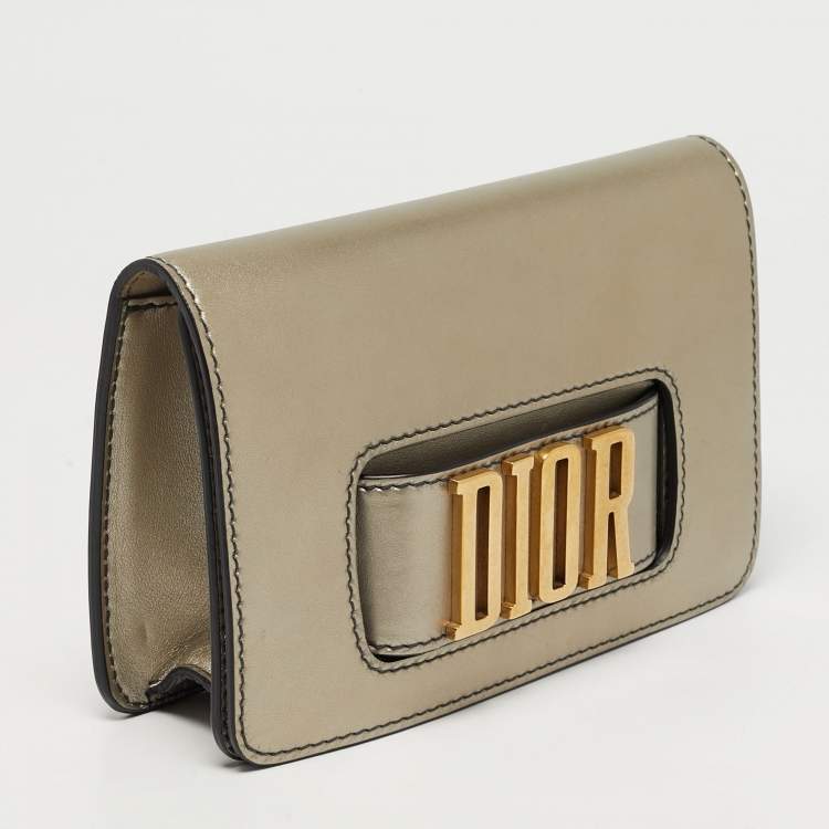 Pre Owned Dior Diorevolution Metallic Leather Flap Clutch