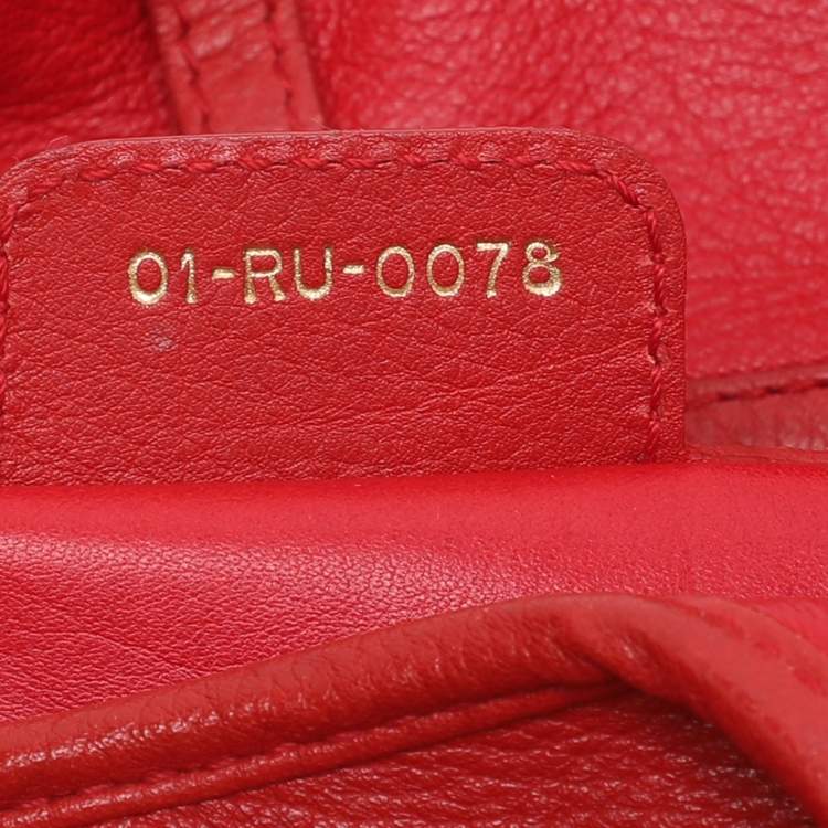 Pre Owned Dior 61 Crystal Embellished Red Leather and Suede Hobo