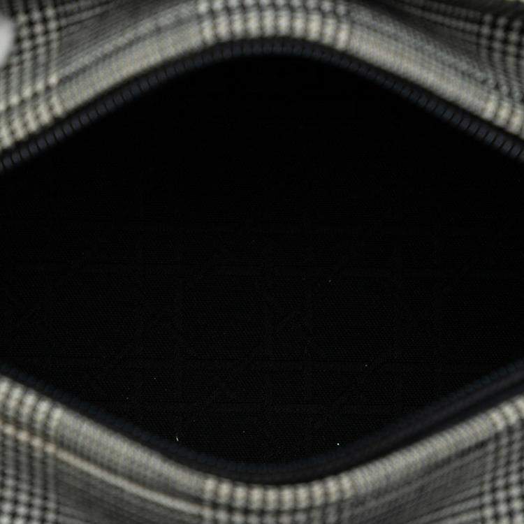 Pre Owned Dior Medium Grey Canvas Houndstooth Lady Dior