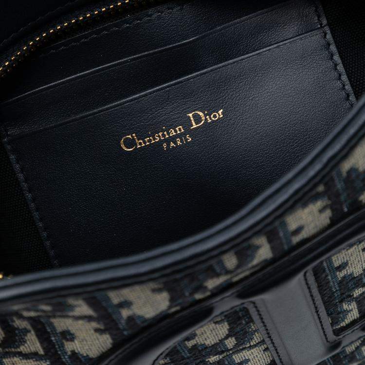 Pre Owned Dior Blue Mini Oblique Canvas CD Signature Hobo