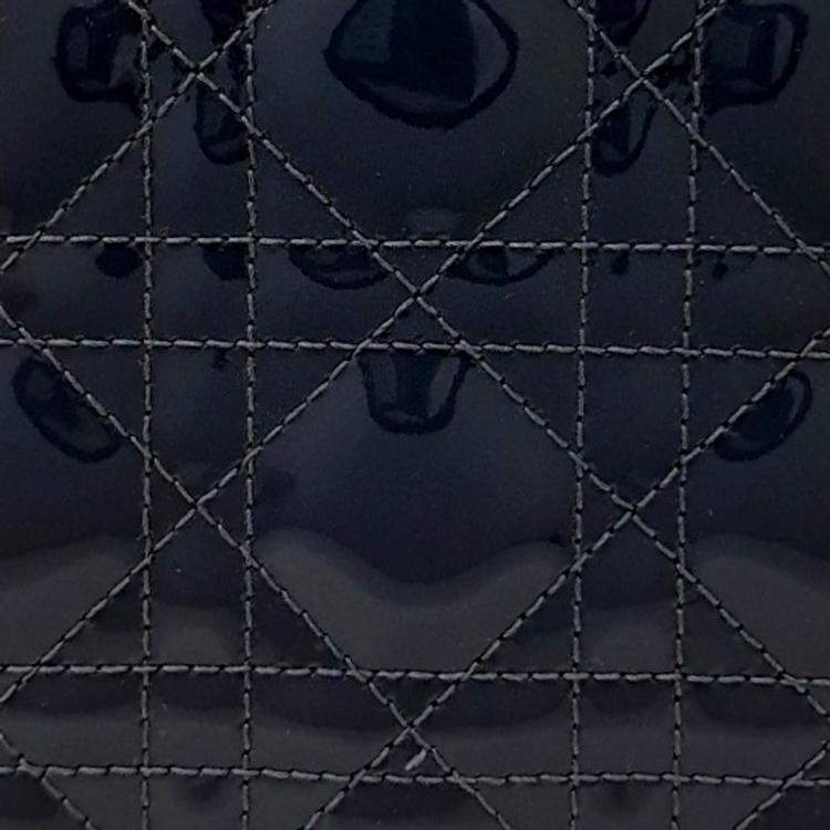 Pre Owned Dior Navy Blue Leather Patent Cannage Chain Crossbody Bag