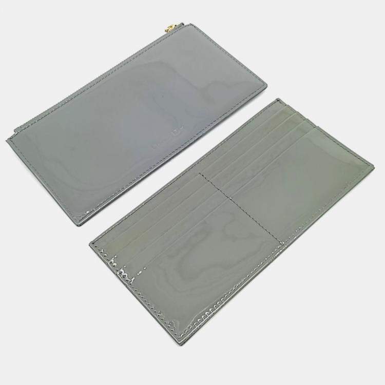 Pre Owned Dior Grey Leather Patent Cannage Crossbody Bag