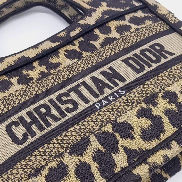 Pre Owned Dior Black Brown Canvas Book Tote Mini