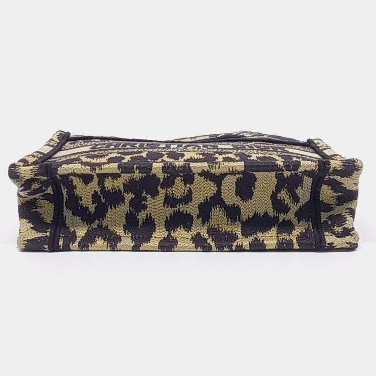 Pre Owned Dior Black Brown Canvas Book Tote Mini