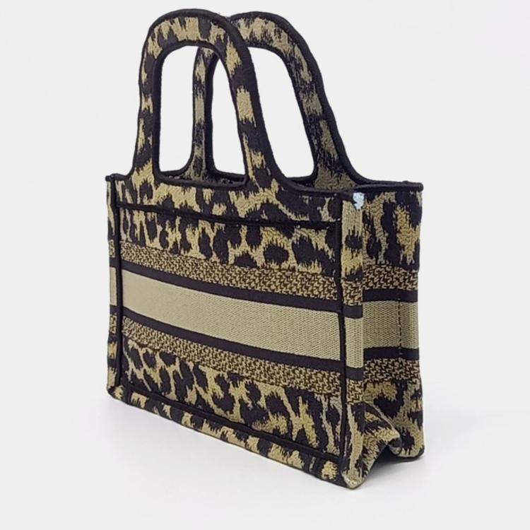 Pre Owned Dior Black Brown Canvas Book Tote Mini