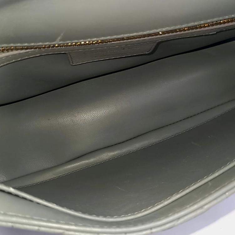 Pre Owned Dior Grey Leather Caro Bag Medium