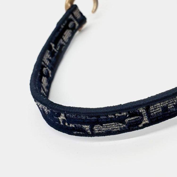 Pre Owned Dior Black Fabric Velvet Oblique Saddle Bag