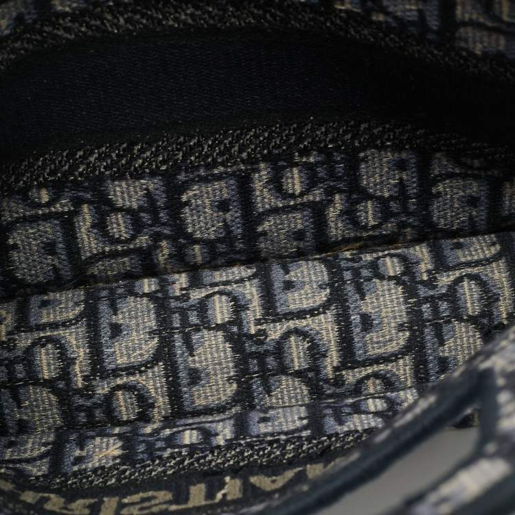 Pre Owned Dior Book Mini Navy Blue Oblique Canvas Tote