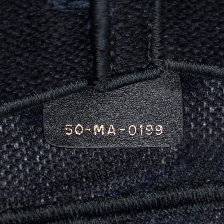 Pre Owned Dior Blue Camouflage Embroidered Canvas Saddle Bag