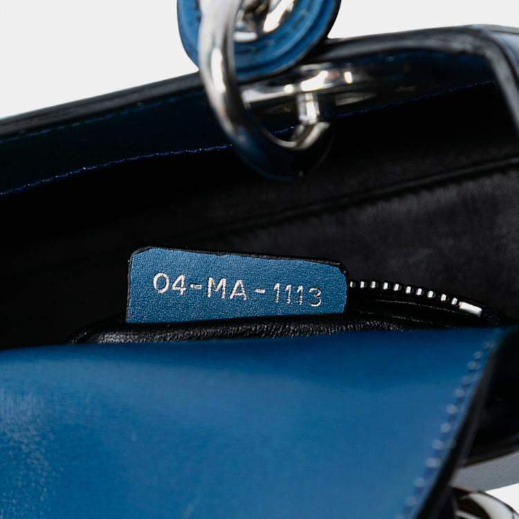 Pre Owned Dior Blue Mini Ombre Calfskin Lady Dior