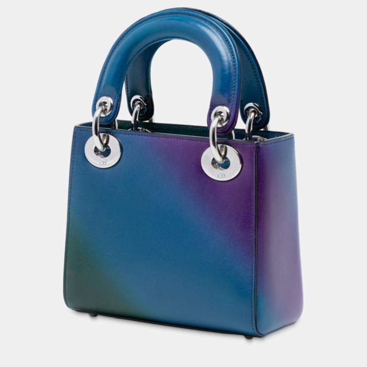 Pre Owned Dior Blue Mini Ombre Calfskin Lady Dior