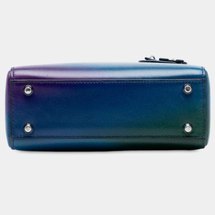 Pre Owned Dior Blue Mini Ombre Calfskin Lady Dior