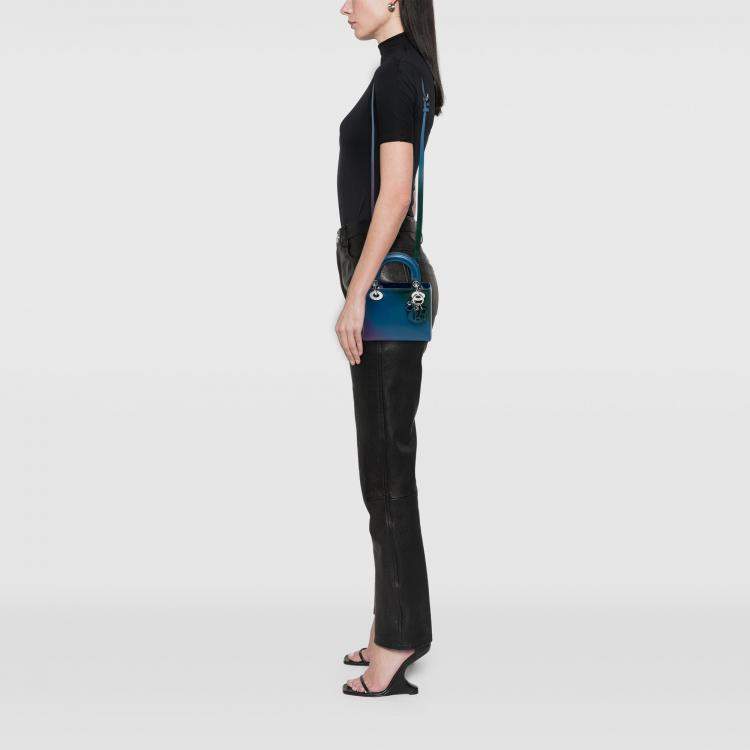 Pre Owned Dior Blue Mini Ombre Calfskin Lady Dior