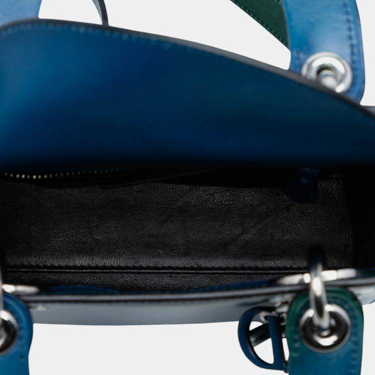 Pre Owned Dior Blue Mini Ombre Calfskin Lady Dior