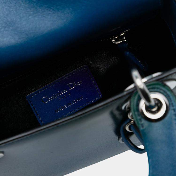 Pre Owned Dior Blue Mini Ombre Calfskin Lady Dior