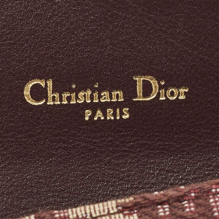 Pre Owned Dior Saddle Burgundy Diorissimo Canvas Compact Wallet