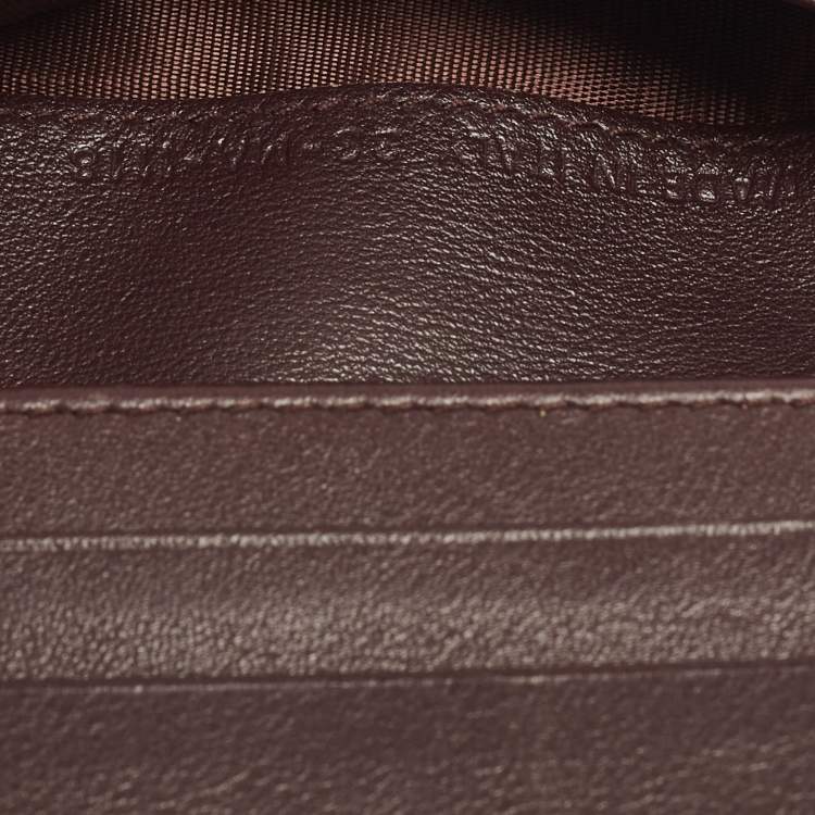 Pre Owned Dior Saddle Burgundy Diorissimo Canvas Compact Wallet