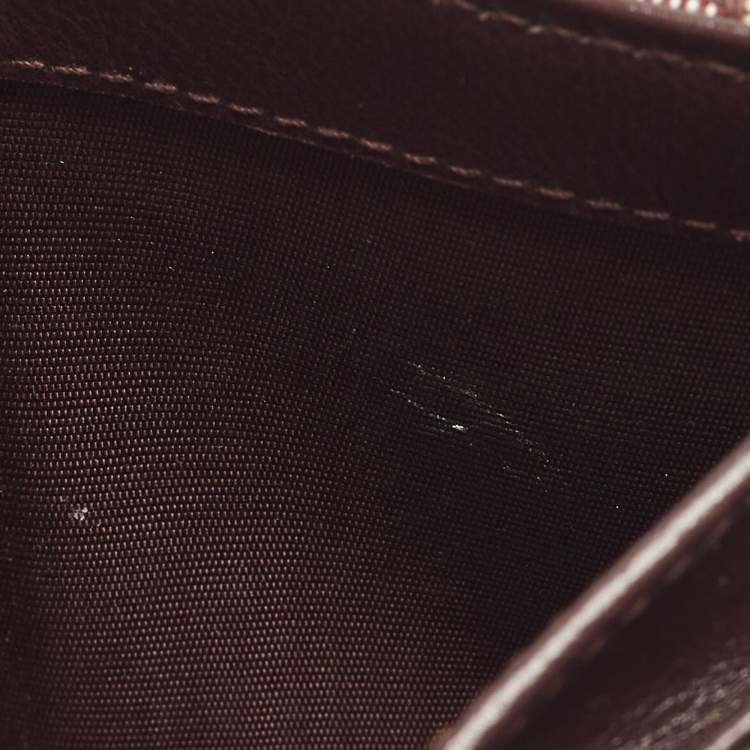 Pre Owned Dior Saddle Burgundy Diorissimo Canvas Compact Wallet
