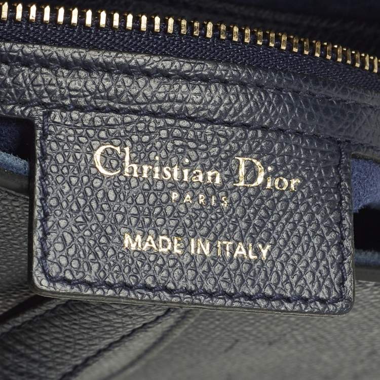 Pre Owned Dior Saddle Navy Blue Leather Shoulder Bag