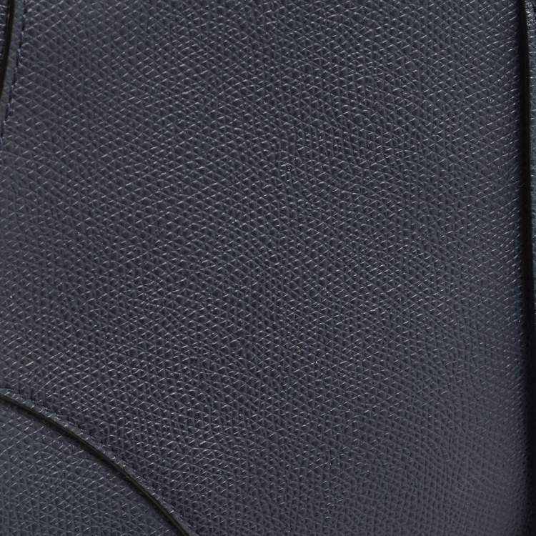 Pre Owned Dior Saddle Navy Blue Leather Shoulder Bag