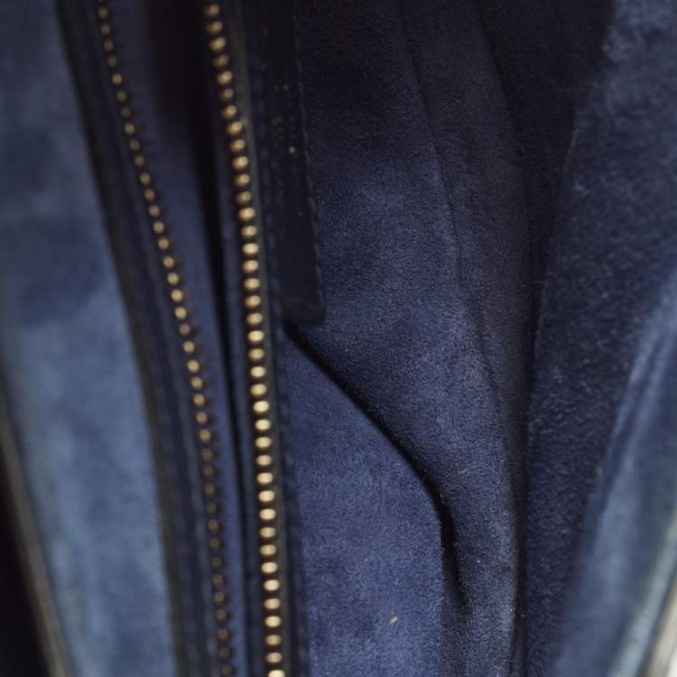 Pre Owned Dior Saddle Navy Blue Leather Shoulder Bag