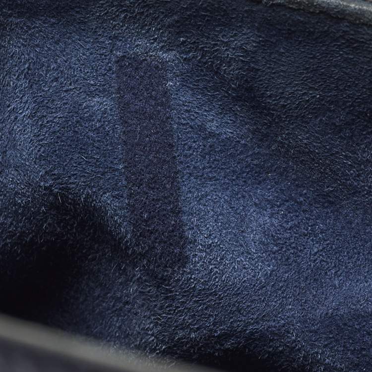 Pre Owned Dior Saddle Navy Blue Leather Shoulder Bag