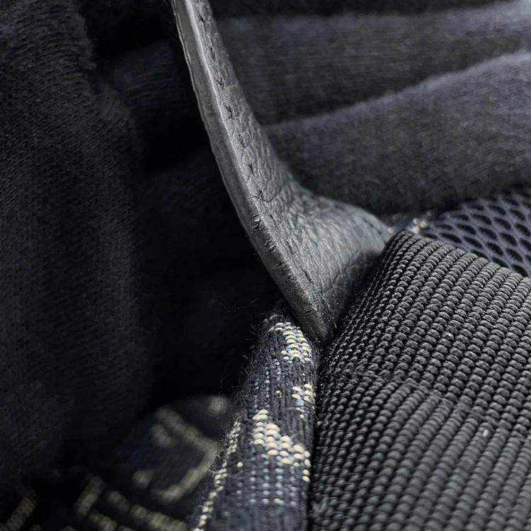 Pre Owned Dior Oblique Jacquard Rider Backpack Black Canvas Leather