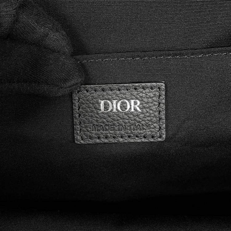 Pre Owned Dior Oblique Jacquard Rider Backpack Black Canvas Leather