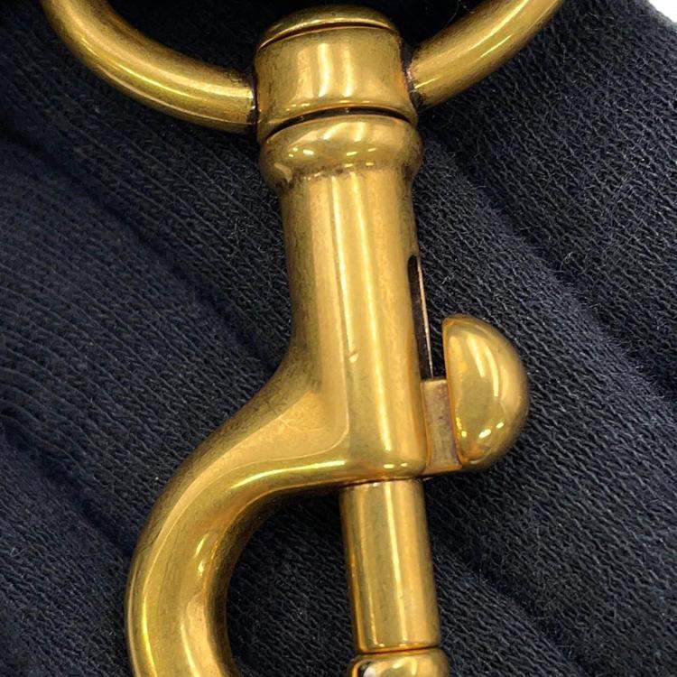 Pre Owned Dior Oblique Embroidery Book Tote Navy Canvas Calf Leather Size Small