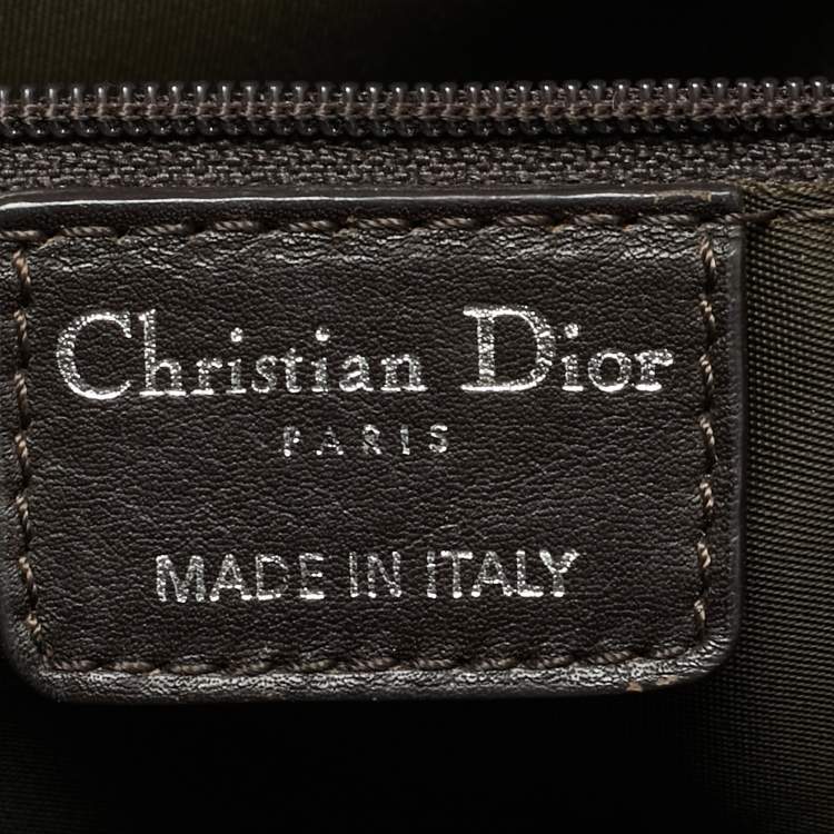 Pre Owned Dior Multipocket Green/Brown Diorissimo Nylon Shoulder Bag