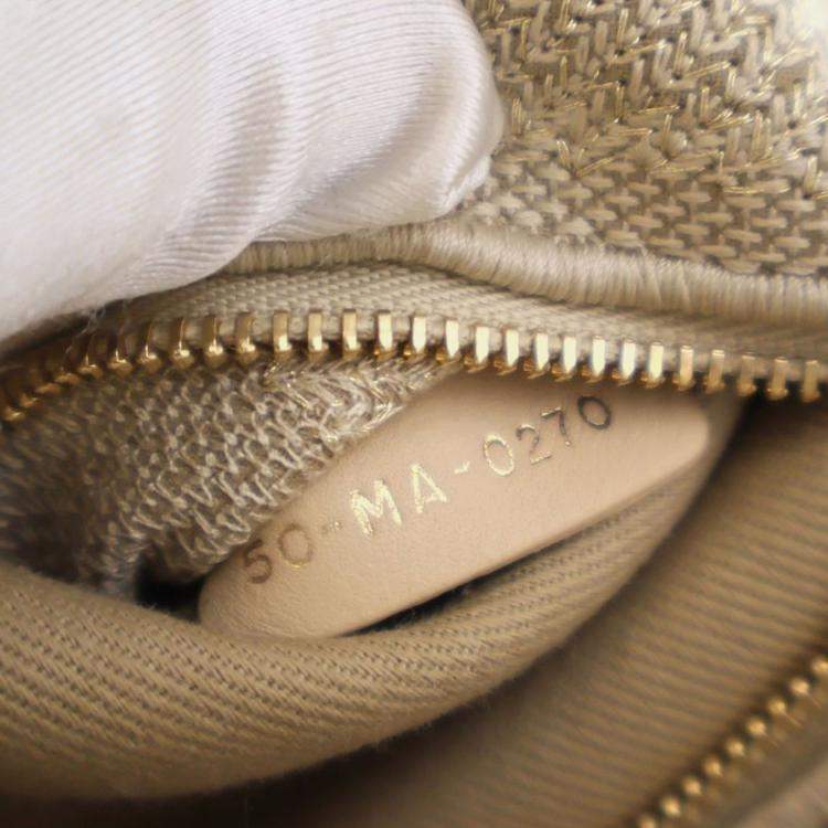 Pre Owned Dior Gold Medium Canvas Cannage Lady D Lite
