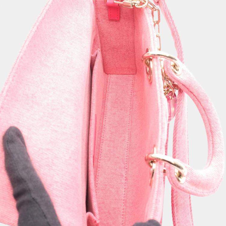 مملوكة مسبقًا Christian Dior Dior Lady D-Joy Medium Cannage Handbag Denim Pink