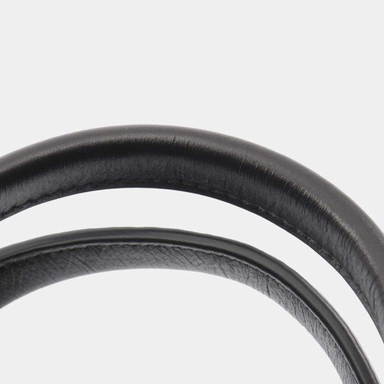 Pre Owned Christian Dior Dior Grand Tour Bowling Bag Leather Handbag Black