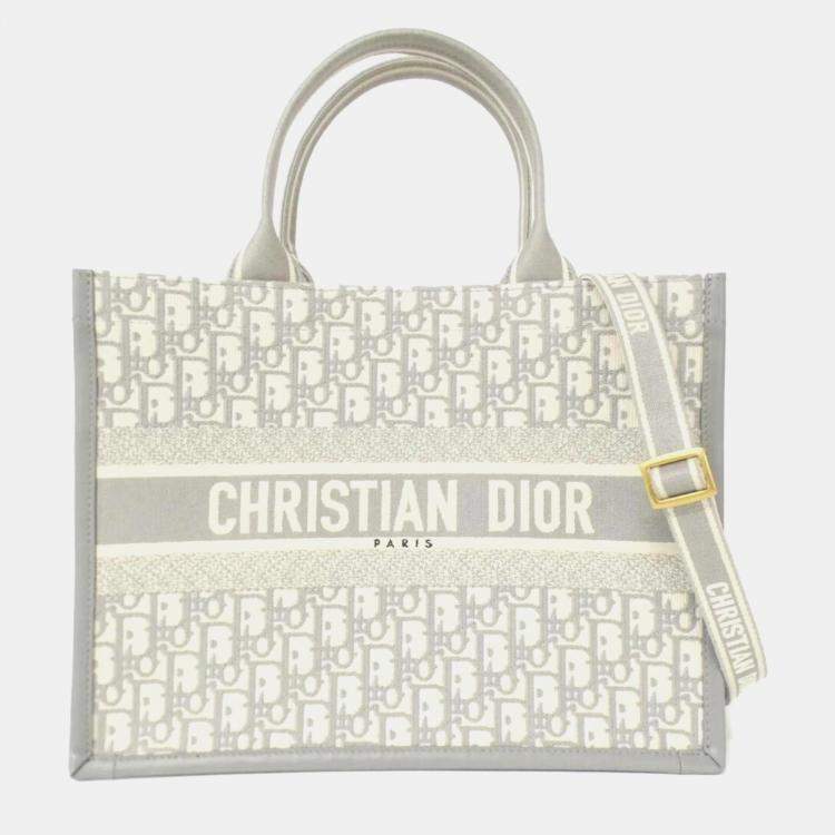 Pre Owned Christian Dior Dior Oblique Book Tote Medium Handbag