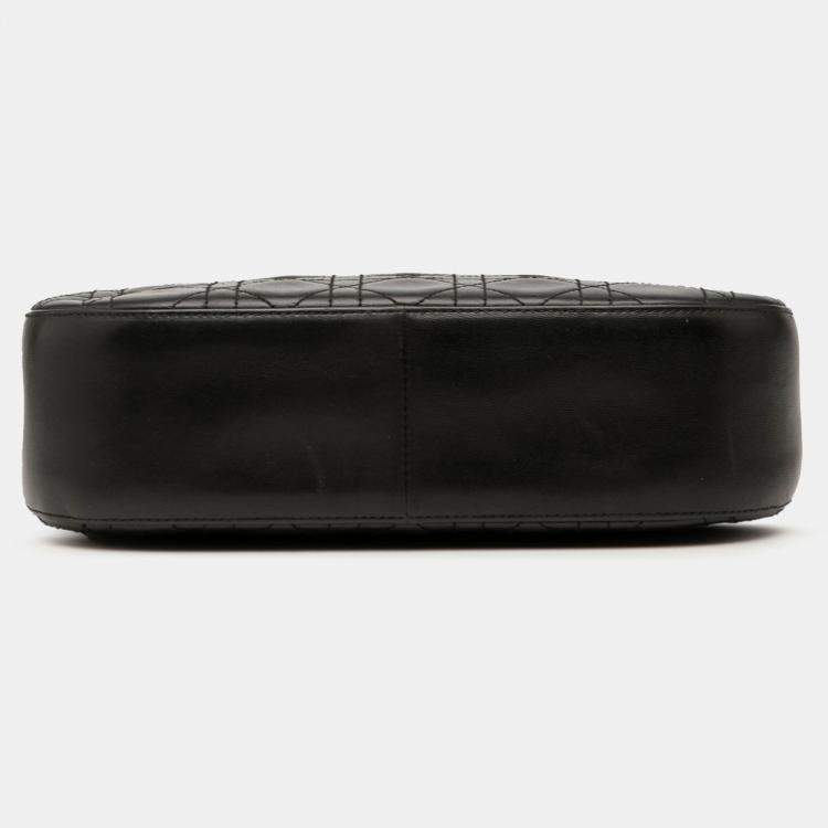 Pre Owned Dior Black Lambskin Cannage Shoulder Bag