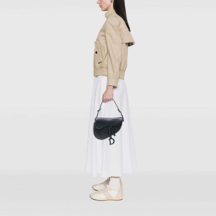 Pre Owned Dior Black Ultra Matte Calfskin Saddle Bag