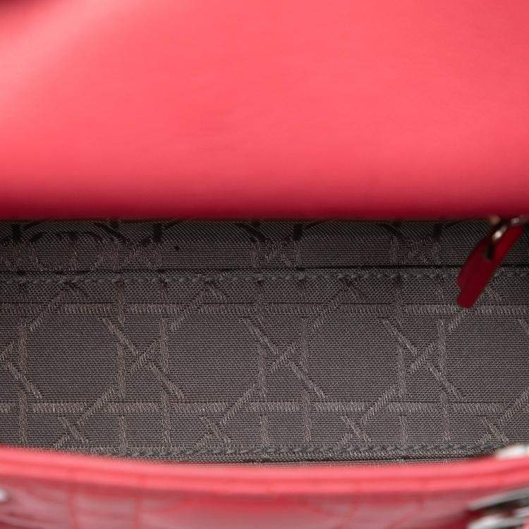 Pre Owned Dior Pink Mini Lambskin Cannage Lady Dior