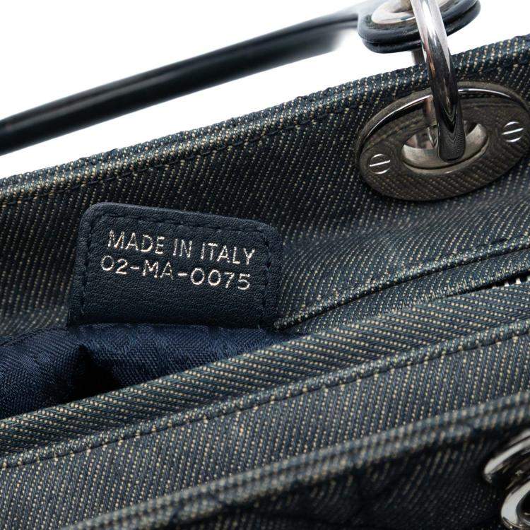 Pre Owned Dior Blue Medium Denim Cannage Lady Dior