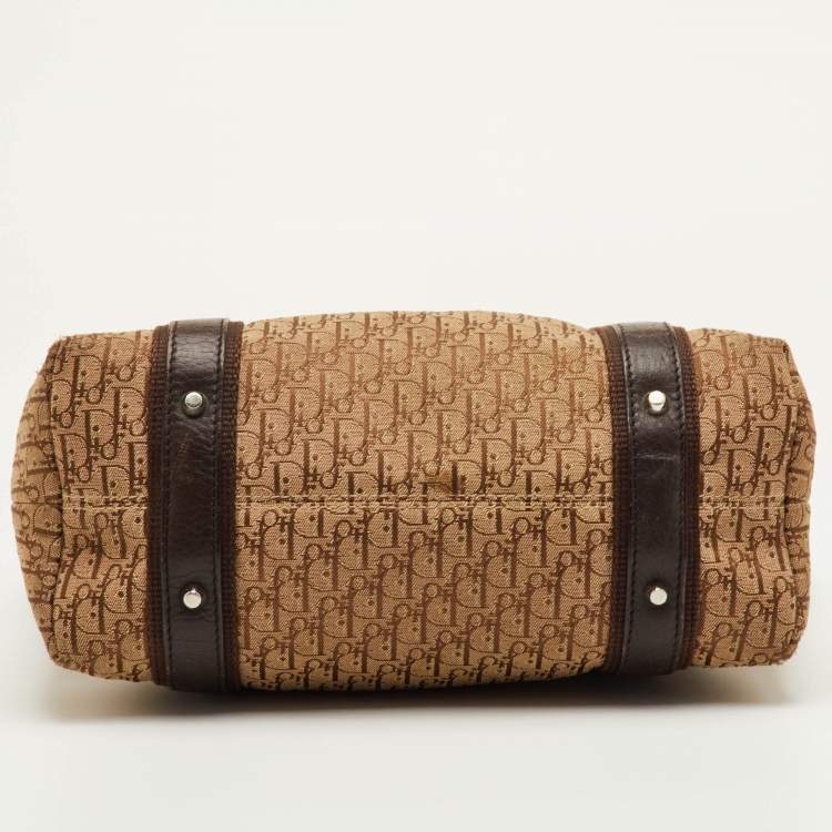 مملوكة مسبقًا Dior Street Chic Beige/Brown Oblique Canvas and Leather Trotter Tote