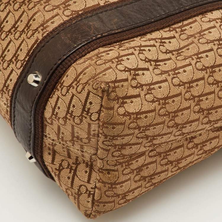 مملوكة مسبقًا Dior Street Chic Beige/Brown Oblique Canvas and Leather Trotter Tote